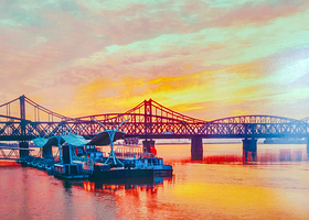 鸭绿江中朝边界河游船(1号码头)