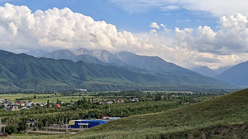 Panorama view to Bishkek. Chon Aryk mountain