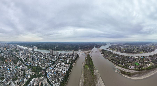 乐山大佛-三江汇流