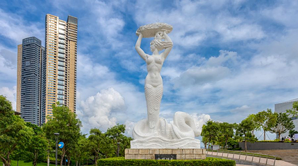 女娲滨海公园-女娲补天雕像第 1 张图片