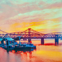 鸭绿江中朝边界河游船(1号码头)