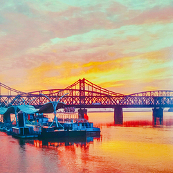 鸭绿江中朝边界河游船(1号码头)