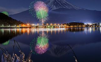 河口湖冬季花火大会