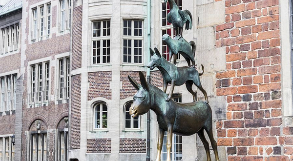 不来梅的城市乐手雕塑