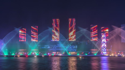 乌兰木伦滨河广场喷泉广场第 1 张图片