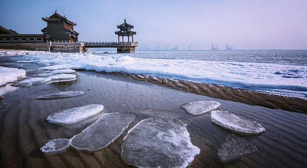 山海关老龙头景区-凉亭