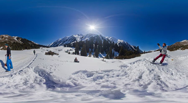 Aksuu backcountry skiing yurt camp