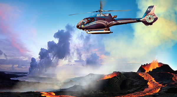 蓝色夏威夷直升飞机