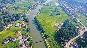 画里小河网红鱼鳞坝