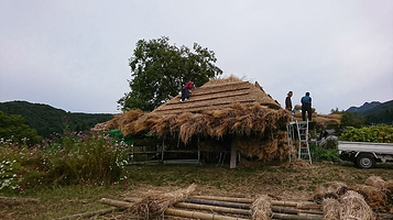 御机の茅葺小屋