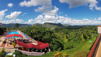 Panorama view over Viñales Valley