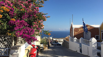 Blue Domed Church Santorini
