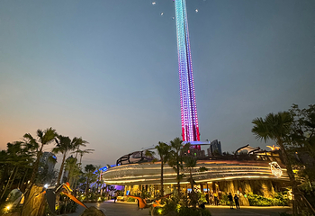 曼谷河畔码头夜市 ：空中飞轮第 17 张图片