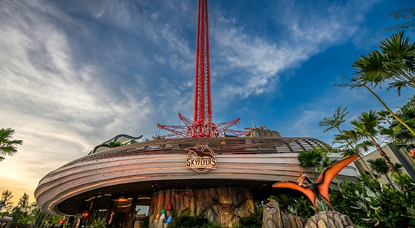 曼谷河畔码头夜市 ：空中飞轮