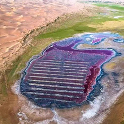 腾格里沙漠吉他湖