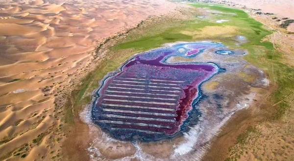 腾格里沙漠吉他湖