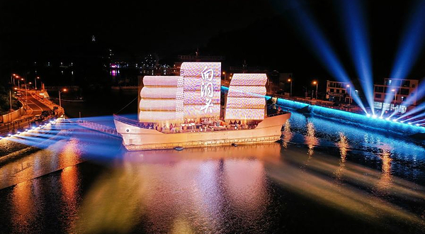 向洞头海上实景船体演艺秀