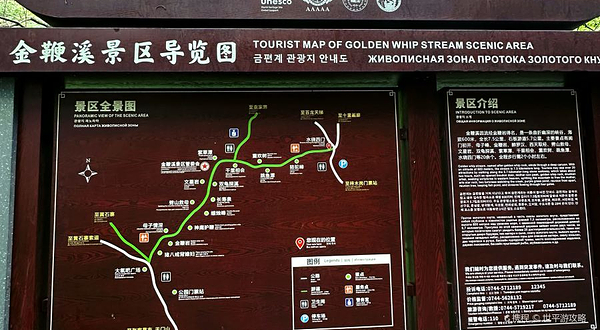 金鞭溪景区导览图